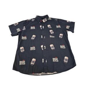 Labatt Blue Light Button Up Short Sleeve Shirt XL Cotton Casual Camp Men’s XL